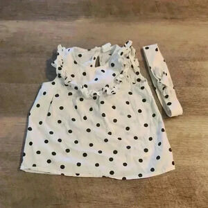 H&M Kids Polka Dot Short Sleeve Top with matching headband Size 12 to 18 months